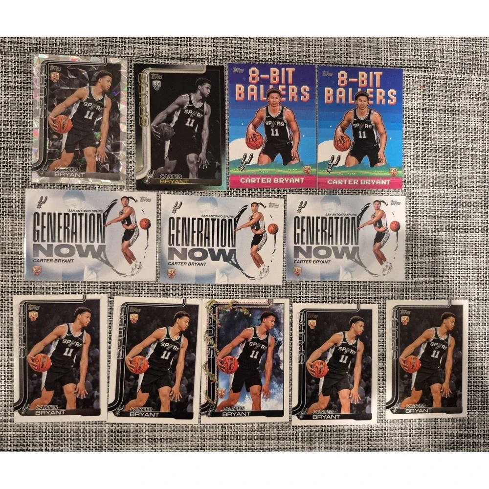 Carter Bryant Topps 2025-26 12 Card‎ Rookie Lot Blackout Diamante Insertd Etc..